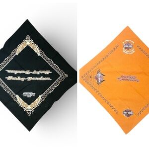 2 Vintage Harley Davidson Motorcycles Bandanas